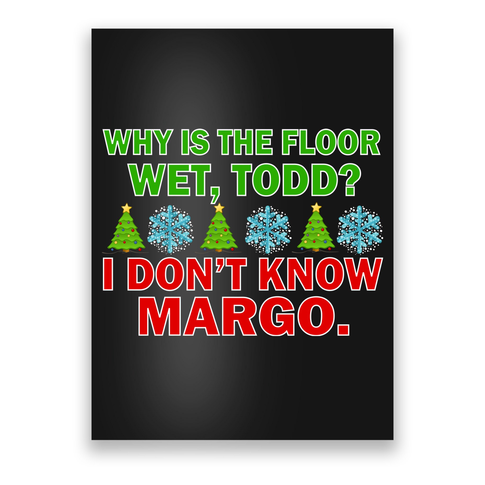 Why Is The Floor Wet Todd I Don't Know Margo Christmas Poster
