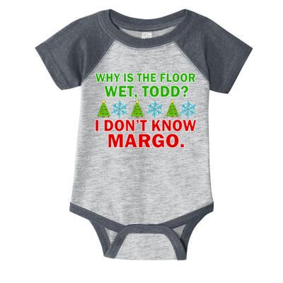 Why Is The Floor Wet Todd I Don't Know Margo Christmas Infant Baby Jersey Bodysuit