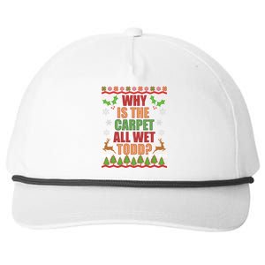 Why Is The Floor Wet Todd Ugly Christmas Snapback Five-Panel Rope Hat