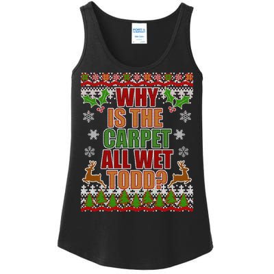 Why Is The Floor Wet Todd Ugly Christmas Ladies Essential Tank