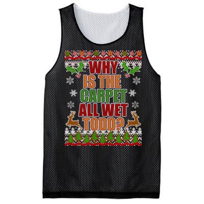 Why Is The Floor Wet Todd Ugly Christmas Mesh Reversible Basketball Jersey Tank