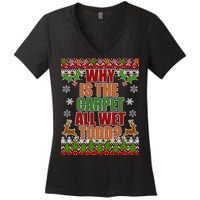 Why Is The Floor Wet Todd Ugly Christmas Women's V-Neck T-Shirt