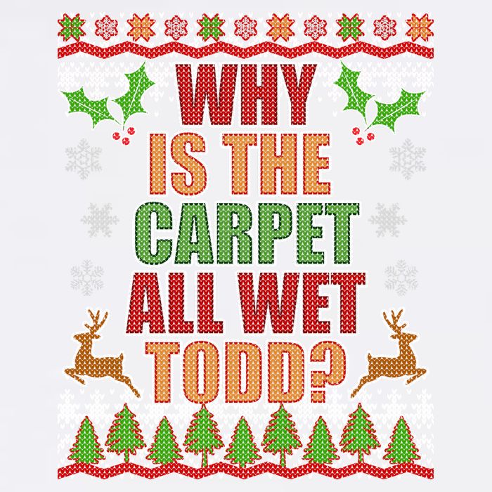 Why Is The Floor Wet Todd Ugly Christmas Garment-Dyed Sweatshirt