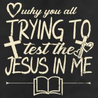 Why You All Trying To Test The Jesus In Me 7 Panel Mesh Trucker Snapback Hat
