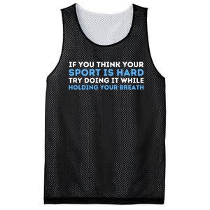 While Holding Your Breath Swimming Mesh Reversible Basketball Jersey Tank