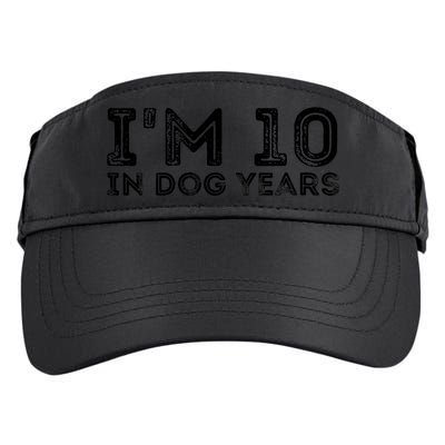 Womens I'm 10 In Dog Years Funny 70th Birthday Adult Drive Performance Visor