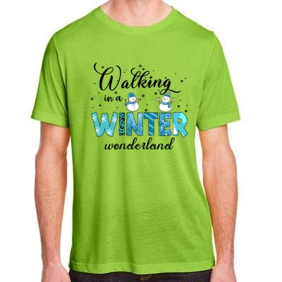 Walking In A Winter Wonderland Snowman Christmas Holiday Xmas Adult ChromaSoft Performance T-Shirt