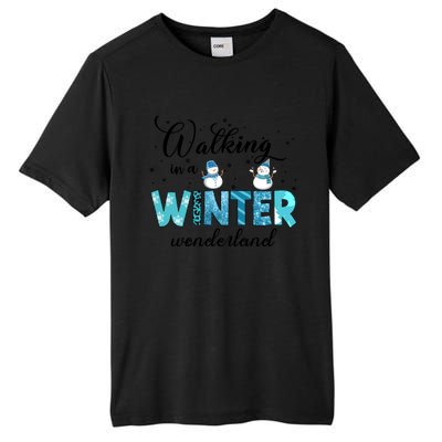 Walking In A Winter Wonderland Snowman Christmas Holiday Xmas Tall Fusion ChromaSoft Performance T-Shirt