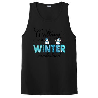 Walking In A Winter Wonderland Snowman Christmas Holiday Xmas PosiCharge Competitor Tank