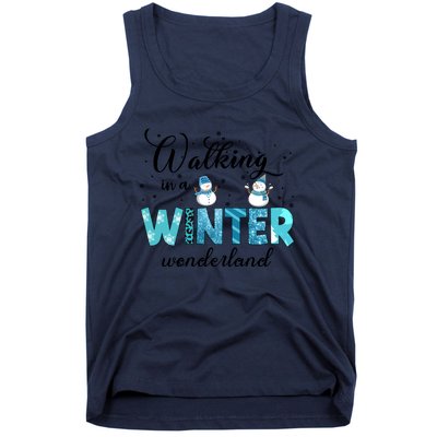 Walking In A Winter Wonderland Snowman Christmas Holiday Xmas Tank Top