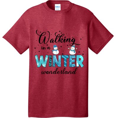 Walking In A Winter Wonderland Snowman Christmas Holiday Xmas T-Shirt