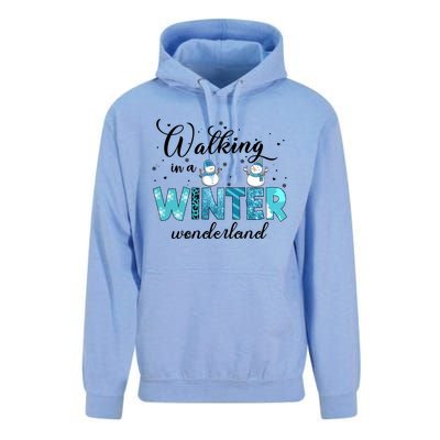 Walking In A Winter Wonderland Snowman Christmas Holiday Xmas Unisex Surf Hoodie