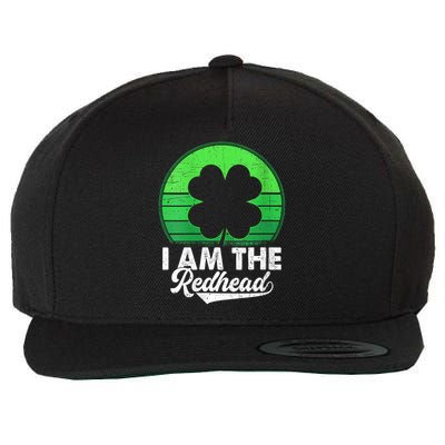 Womens I Am The Redhead Dibs on The Redhead Funny St Patricks day V-Neck Wool Snapback Cap