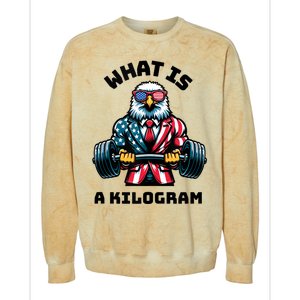 What Is A Kilogram Funny Gym Patriotic 4th Of July Eagle Usa Colorblast Crewneck Sweatshirt