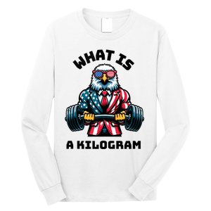 What Is A Kilogram Funny Gym Patriotic 4th Of July Eagle Usa Long Sleeve Shirt