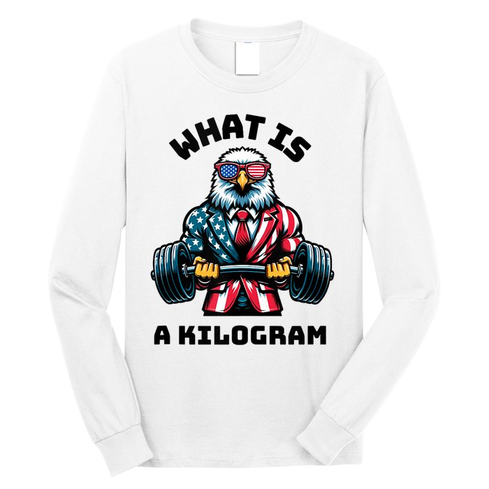 What Is A Kilogram Funny Gym Patriotic 4th Of July Eagle Usa Long Sleeve Shirt