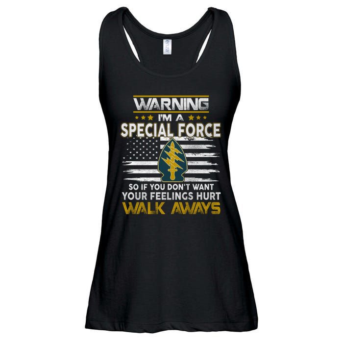 Warning I’m A US Special Forces So If You Dont Want Your Feelings Hurt Walk Aw Ladies Essential Flowy Tank