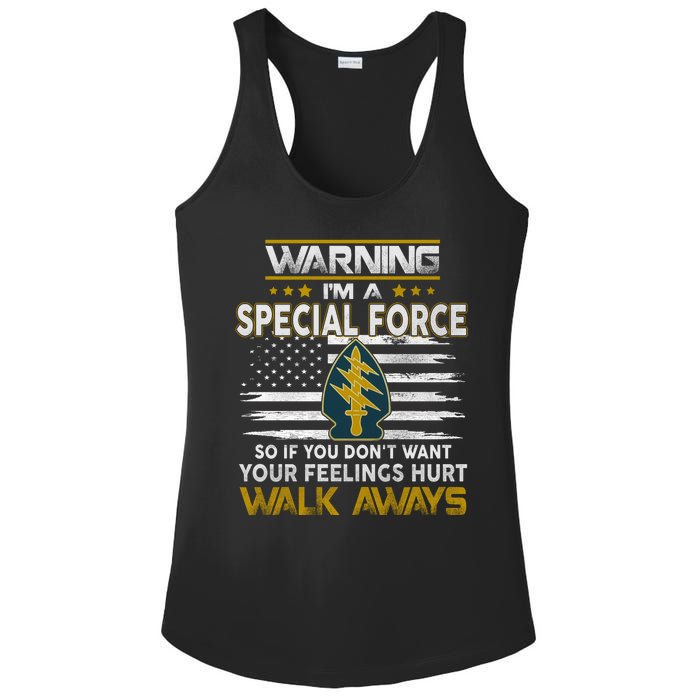 Warning I’m A US Special Forces So If You Dont Want Your Feelings Hurt Walk Aw Ladies PosiCharge Competitor Racerback Tank