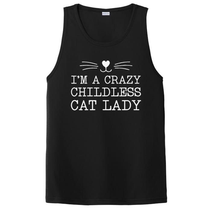 Women Im A Crazy Childless Cat Lady Funny 2024 Gift PosiCharge Competitor Tank