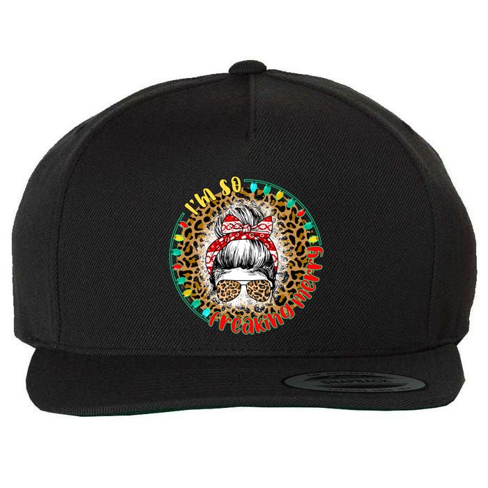 Wmzp I Am So Freaking Merry Christmas Messy Bun Xmas Party Gift Wool Snapback Cap