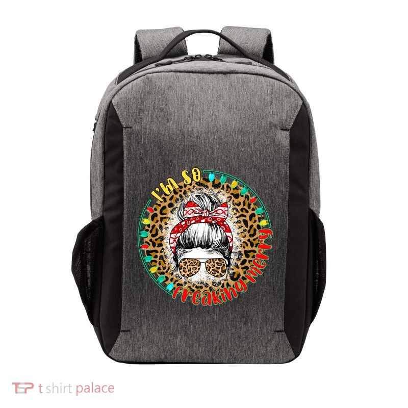 Wmzp I Am So Freaking Merry Christmas Messy Bun Xmas Party Gift Vector Backpack