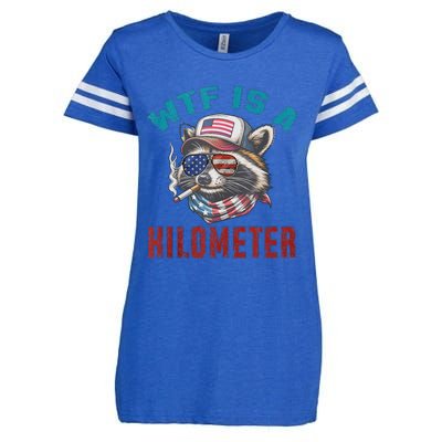 Wtf Is A Kilometer American Raccoon Enza Ladies Jersey Football T-Shirt