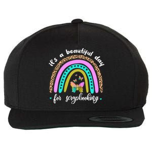 Wo It's A Beautiful Day For Scrapbooking Boho Rainbow Funny Gift Wool Snapback Cap