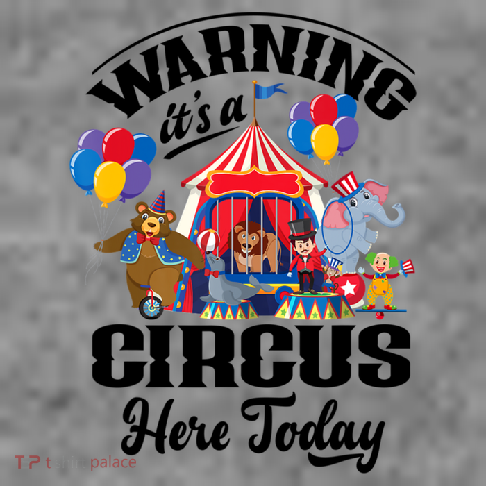 Warning It'S A Circus Here Today Carnival Birthday Party 7-Panel Snapback Hat