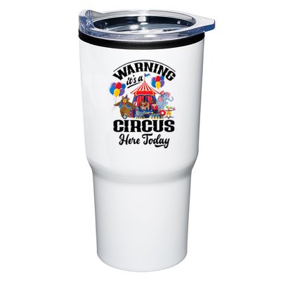 Warning It'S A Circus Here Today Carnival Birthday Party Tumbler