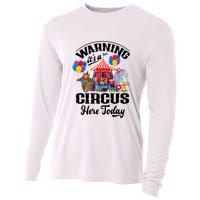Warning It'S A Circus Here Today Carnival Birthday Party Cooling Performance Long Sleeve Crew