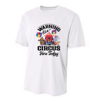 Warning It'S A Circus Here Today Carnival Birthday Party Youth Performance Sprint T-Shirt