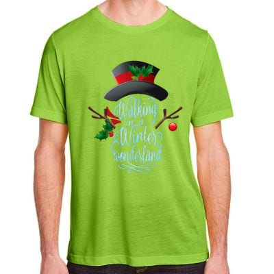 Walking In A Winter Wonderland Snowman Vintage Christmas Adult ChromaSoft Performance T-Shirt