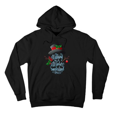 Walking In A Winter Wonderland Snowman Vintage Christmas Hoodie