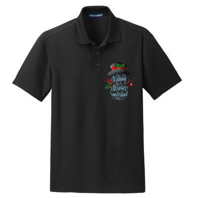 Walking In A Winter Wonderland Snowman Vintage Christmas Dry Zone Grid Polo