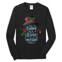 Walking In A Winter Wonderland Snowman Vintage Christmas Tall Long Sleeve T-Shirt