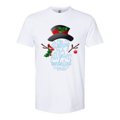 Walking In A Winter Wonderland Snowman Vintage Christmas Softstyle® CVC T-Shirt