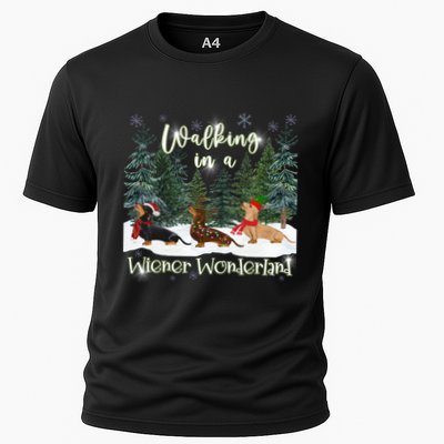 Walking In A Wiener Wonderland Dachshund Trio Funny Gift Performance Shirt