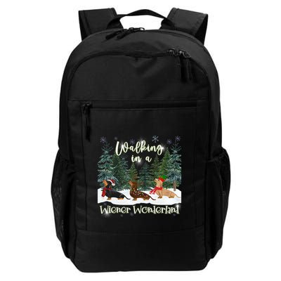 Walking In A Wiener Wonderland Dachshund Trio Funny Gift Backpack
