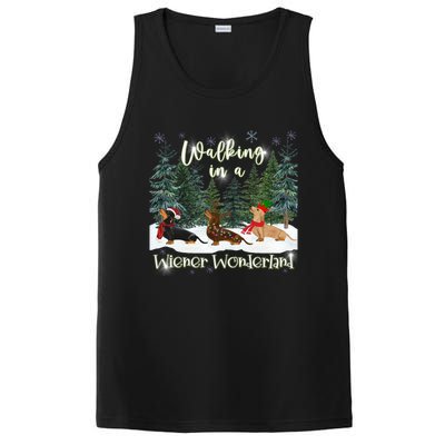 Walking In A Wiener Wonderland Dachshund Trio Funny Gift PosiCharge Competitor Tank