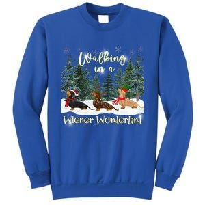 Walking In A Wiener Wonderland Dachshund Trio Funny Gift Sweatshirt