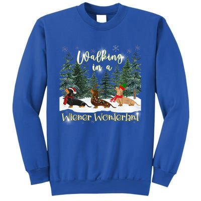 Walking In A Wiener Wonderland Dachshund Trio Funny Gift Sweatshirt