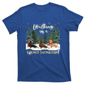 Walking In A Wiener Wonderland Dachshund Trio Funny Gift T-Shirt