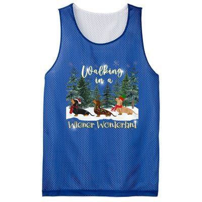 Walking In A Wiener Wonderland Dachshund Trio Funny Gift Mesh Reversible Basketball Jersey Tank