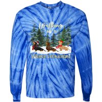 Walking In A Wiener Wonderland Dachshund Trio Funny Gift Tie-Dye Long Sleeve Shirt