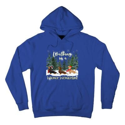 Walking In A Wiener Wonderland Dachshund Trio Funny Gift Tall Hoodie