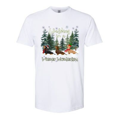 Walking In A Wiener Wonderland Dachshund Trio Funny Gift Softstyle CVC T-Shirt