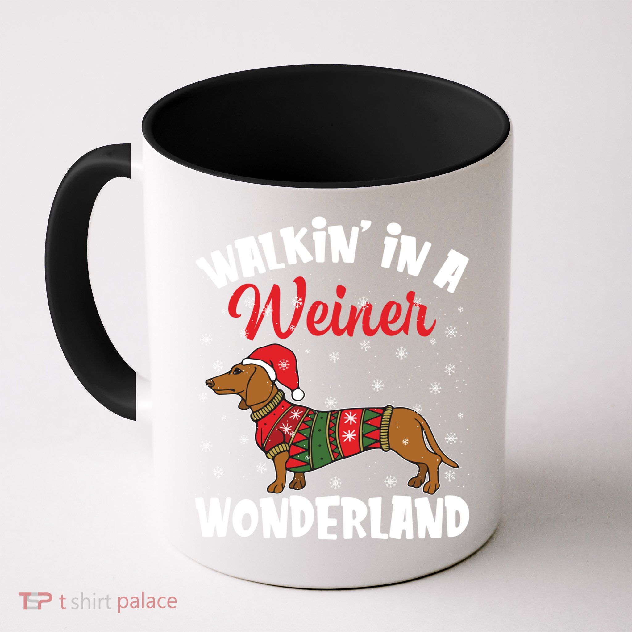 Walking In A Wiener Wonderland Funny Dachshund Christmas Cool Gift Mug