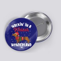 Walking In A Wiener Wonderland Funny Dachshund Christmas Cool Gift Button