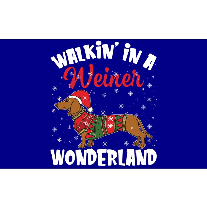 Walking In A Wiener Wonderland Funny Dachshund Christmas Cool Gift Bumper Sticker