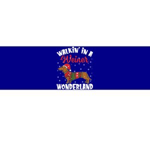 Walking In A Wiener Wonderland Funny Dachshund Christmas Cool Gift Bumper Sticker